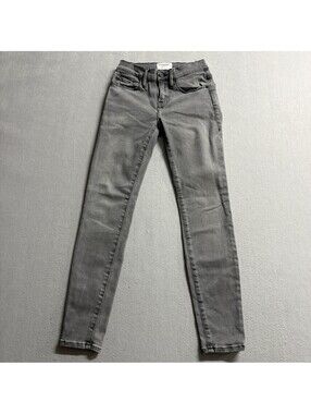 Frame Le Skinny de Jeanne Crop Jeans Womens 24 Gray Stretch Denim Turkish Cotton